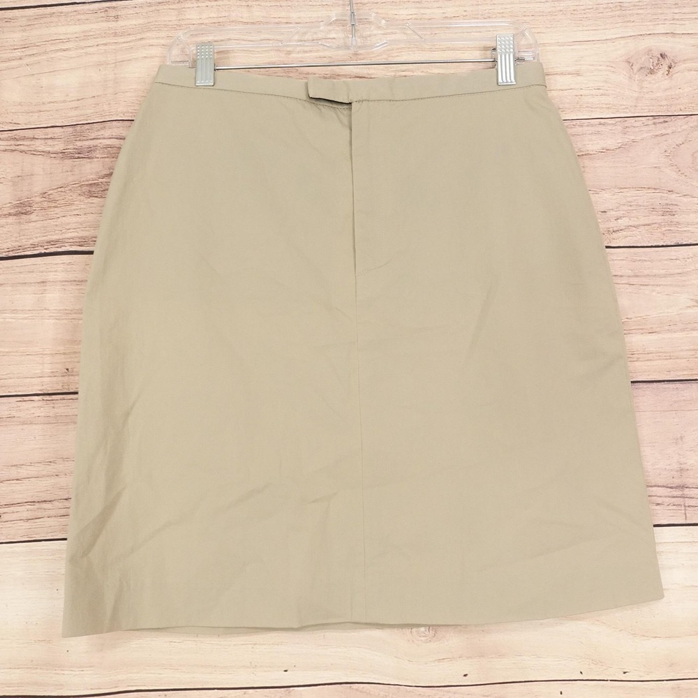 Banana Republic Skirt Womens 6 Beige Twill Straight Knee Length Stretch Pockets